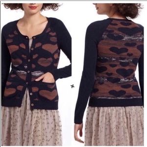 Anthropologie Charlie & Robin Heart Cardigan